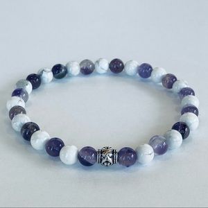 NWT HAND CRAFTED Amethyst Stretch Bracelet Purple 7” Beaded $10 FINAL SALE